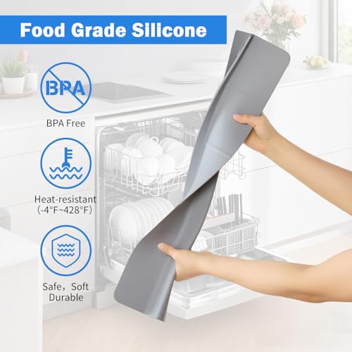23" Silicone Kitchen Sink Splash Guard - Strong Suction Cup Design, Faucet & Countertop Protector for Bathroom & Sink Edge, Dishwasher Safe