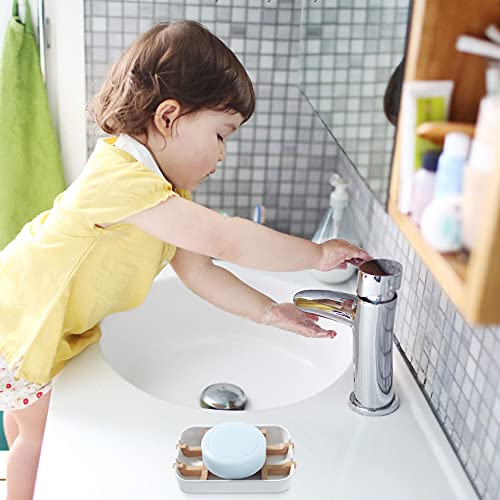 Soap Dishes for Bar Soap,2 Pack Environmentally-Friendly Bathroom Soap Dishes (Removable),2Pcs/Set Bamboo Soap Dishes Holder,Bathroom Sink Soap Dish,White - color: 2pcs-white