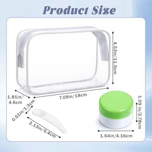6 PCS Travel Containers for Toiletries 0.7oz TSA Approved Size Refillable Cream Jars with Lids Scraper Leakproof Cruise Essentials Accessories for Cosmetic Lotion Face Hand Body Cream