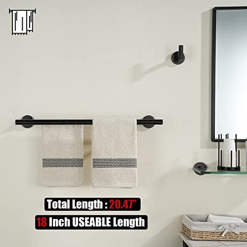 JQK Double Towel Bar Oil Rubbed Bronze, 20.5 Inch 304 Stainless Steel Thicken 0.8mm Towel Rack Bathroom, Towel Holder ORB Wall Mount, Useable Length 18 Inch, TB100L18-ORB - color: Oil Rubbed Bronze, size: 20.5 Inch