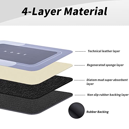 Housego Absorbent Bath Mat Magic Rug, Quick Drying Mat Magic Bath Mat Non-Slip Floor Rug Rubber Backed for Bathroom Kitchen Shower Sink, Water Absorbent (1PC, 15.7''x23.6'', Blue) - color: Blue, size: 1 Rectangular Piece (15.7" x 23.6")