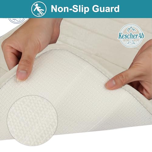 Bathroom Rugs Set 2 Piece Thicker Memory Foam Bath Mat Set Non Slip Quick Dry Machine Washable Beige Bath Rugs for Bathroom Floor, Tub and Shower, 19"x31"+15"x23" - color: Beige, size: 31" X 19" + 23" X 15"