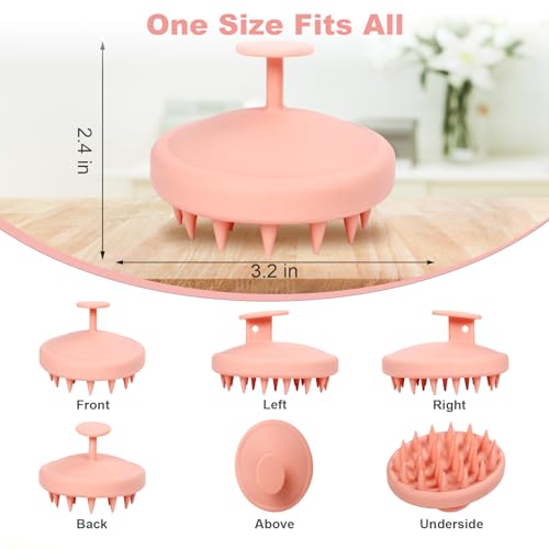 Meartchy Silicone Scalp Massager, Scalp Scrubber for Hair Growth with Soft Bristles, Scalp Exfoliator Brush Dandruff Removal Shampoo Brush for Wet Dry Scalp Care (Pale Pink) - color: Pale Pink