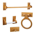 Dalton 4-Piece Bathroom Accessory Set, Honey Oak, Includes Towel Bar, Towel Ring, Toilet Paper Holder, and Robe Hook – Design House, 561258 - size: 4-Piece