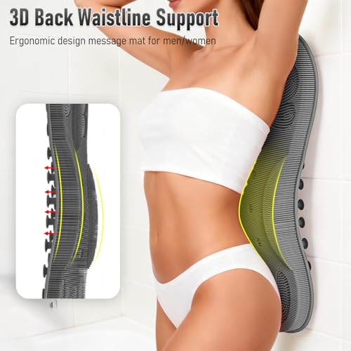 Back Scrubber Body Bath Cushion Tub Bathtub Back Lumbar Support Ergonomic Silicone XL Thick Soft Seat Pad Non-Slip Suction Cups Relaxing Spa Mat Exfloating Scrubbing Shower 28 x 19 Grey - color: Grey