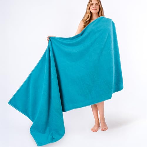 American Soft Linen 100% Cotton Luxury Turkish Towels, 40x80 XL Bath Sheet | Soft Absorbent Quick Dry OEKO Tex Standard 100 Certificated Durable Machine Washable Breathable Premium Hotel Quality - color: Aqua Blue, size: 40"x80"
