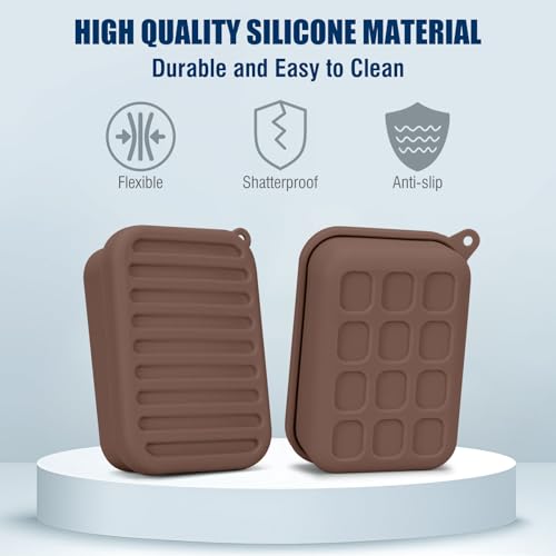 Superior Leak-Proof Silicone Travel Soap Case with Drainage Lid/Layer, Compact Bar Soap Container, Durable Soap Holder for Camping, Gym, and Travel Size Toiletries (Mocha-Mousse) - color: Mocha-mousse