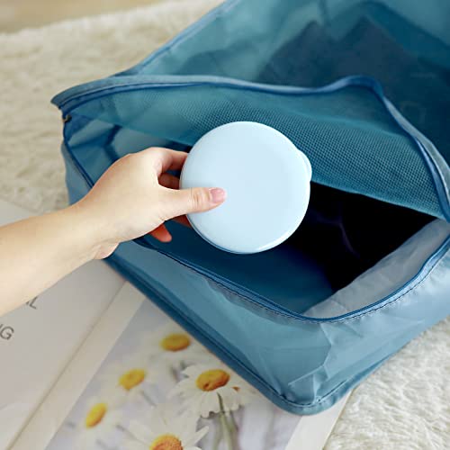 Round Travel Soap Case 2Pcs Portable Plastic Soap Container for Shampoo Bar | Plastic Soap Holder with Leak-Proof Lid for Bathroom Shower Gym (Blue) - color: Blue