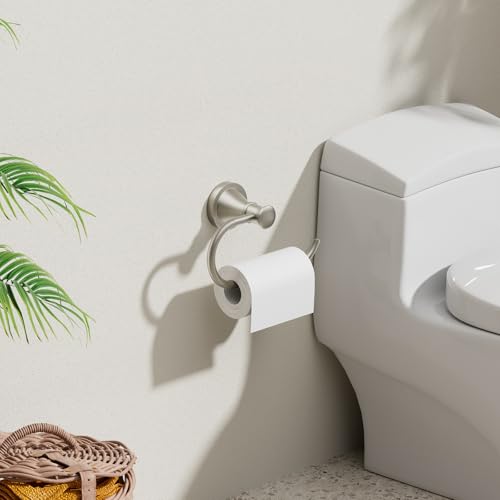 BESy Brushed Nickel Toilet Tissue Paper Holder Brushed Nickel Bathroom Accessories Toilet roll Paper Hanger, Wall Mounted, Rustproof - color: Brushed Nickel