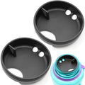 Splash Guards Compatible with 32 oz Wide Mouth Bottles with a 53 mm Inner Opening, Wide Mouth Water Bottle Accessories, Not for 16 oz or Narrow Mouth Bottles - color: Obsidian Black 2 Pack