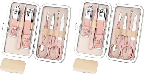 Manicure Set Women Nail Clippers Set Nail kit Manicure Pedicure Kits Professional Grooming Kit Nail Care Gift for Women Nail Sets Ultra Sharp Suitable for Home Travel Foot Hand Care Tools (Pack of 2) - size: 8 Piece Set (Pack of 2)