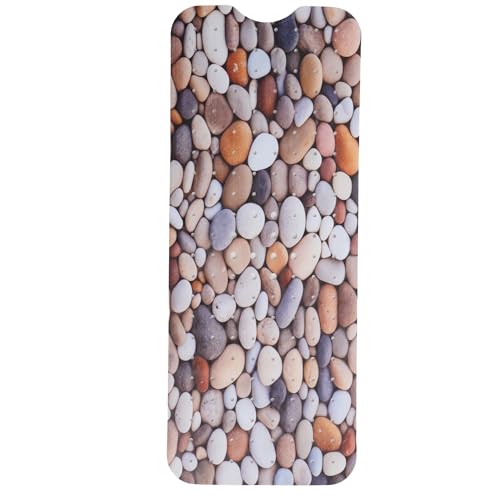 ENKOSI Bath Mat – Large 40 x 16 Inch Non-Slip Bathtub Mat with Suction Cups & Drain Holes – Extra Long Bathroom Shower Mat for Tub with Pebble Design (40x16 Pebble Stone) - color: Pebble Stone