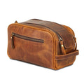 KomalC Travel Toiletry Bag – Premium Leather Dopp Kit for Men & Women with Water-Resistant Lining & Spacious Zippered Organizer - style: 1 Zip Classic Tan