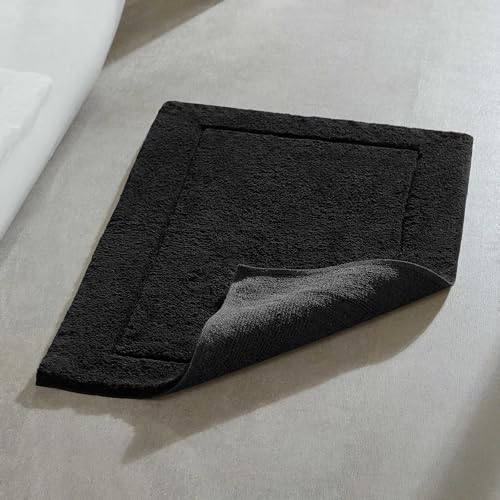 Calvin Klein - Bath Rug Set, Soft & Absorbent Cotton Bath Mats, Modern Bathroom Essentials (Essence Black, 2-Piece) - color: Essence Black, size: 1'9" x 2'10" (Rectangular)