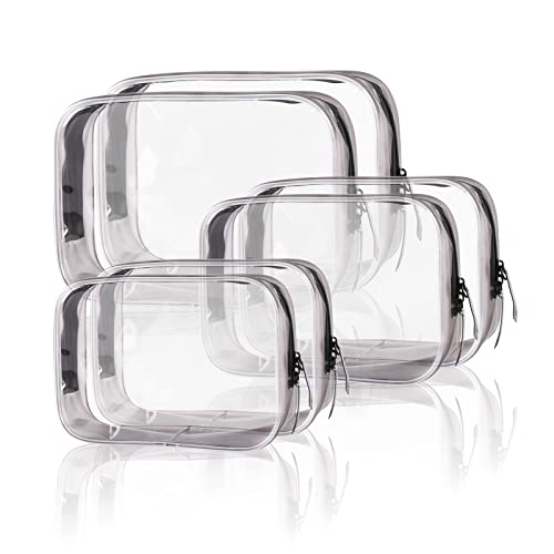 Buminee Clear Travel Bags for Toiletries, Lightweight Toiletry Bag, Multipurpose Transparent TSA Cosmetic Bag-6 Pack - color: Clear