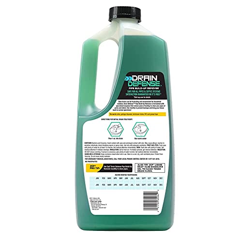 Zep Drain Defense Pipe Build-Up Remover - 64 Ounces - ZLDC648 - Professional Strength Liquid Pipe Build Up Remover,GREEN | Professional Strength, Liquid Formula - size: 64 Fl Oz (Pack of 1)
