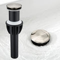 TIORIY Vessel Sink Drain Without Overflow, Plastic Bathroom Pop up Sink Drain Brushed Nickel, Built-in Anti Clogging Sink Stopper, Fit for 1 3/4 Inch Sink Vanity Drain Assembly with Strainer - color: No Overflow Brushed Nickel