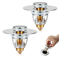 2Pcs Bathroom Sink Stoppers ，Pop Up Drain Stopper for Bathroom Sink，‎2-in-1 Sink Stopper & Strainer,Universal Wash Basin Sink Stopper，for 1.1"~1.5" Bathroom Sink Drain（Silver） - color: Silver*2