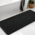 Chenille Bath Rug Runner, Ultra Soft Absorbent Bathroom Mat, Non-Slip PVC Backing, Machine Washable, 59x20, Black - color: Black, size: 1'8" x 4'11" (59"x20")