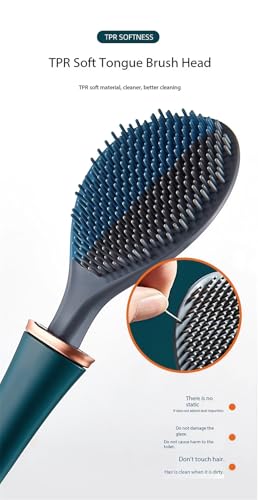 Modern Flexible Silicone Toilet Caspa for Home 2025 Silicone Toilet Wand Bowl Brush and Holder Cleaning Set Wall Mounted Rubber Bathroom Toilet Scrubber Bowl Cleaner Brushes with Dispenser (Orange) - color: Orange