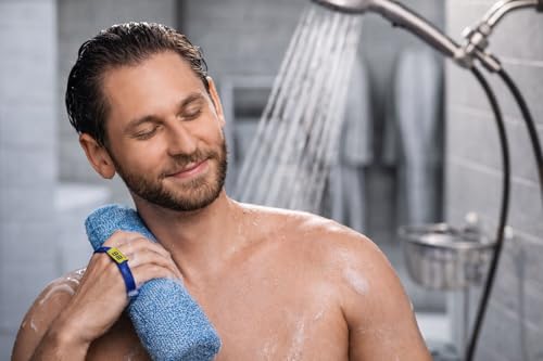Back Scrubber for Shower - Beautiful Bod Patented 13-Inch Exfoliating Loofah with Built-in Handle, Easily Reaches Entire Back, Full Body Shower Scrubber for Back Washing, Exfoliation & Skin Smoothing - color: Ocean Blue