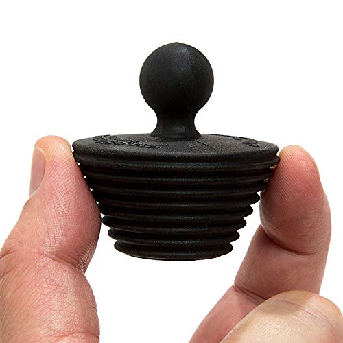 StopShroom Tub 2 Pack Universal Stopper for Bathtub and Bathroom Sink Drains, Black, 6-Pack