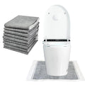 25 Pack Disposable Toilet Mats Absorbent Toilet Floor Protector from Urine U-Shape Toilet Training Rug Waterproof Non-Slip Bathroom Potty Training Mats for Children Adult (Gray)