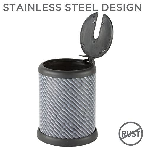 Bath Bliss Toilet Brush and Holder | Self Closing Lid | 360 Degree Brush Head | Bathroom Cleaning | Compact Size | Storage and Organization | Carbon - color: Carbon, size: 1 Pack