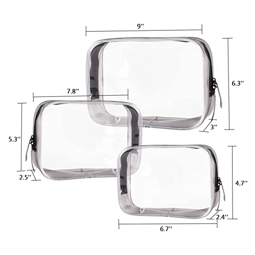 Buminee Clear Travel Bags for Toiletries, Lightweight Toiletry Bag, Multipurpose Transparent TSA Cosmetic Bag-6 Pack - color: Clear