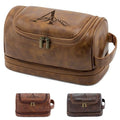 Personalized Dad Gifts from Daughter Son Mens Toiletry Travel Bag, Unique Shaving Bag Valentines Easter Fathers Day Christmas Birthday Gifts for Men Father New Dad Papa Grandpa Light Brown A - color: Light Brown, style: A