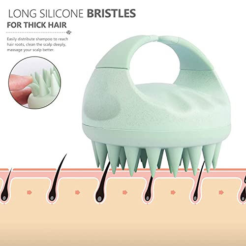 Sndyi 2 PCS Scalp Massager Shampoo Brush, Scalp Scrubber with Soft Silicone Bristles, Scalp Exfoliator for Dandruff Removal, Scalp Massager for Hair Growth, Wet Dry Hair Brush for Scalp Care - color: Green & Sky Blue