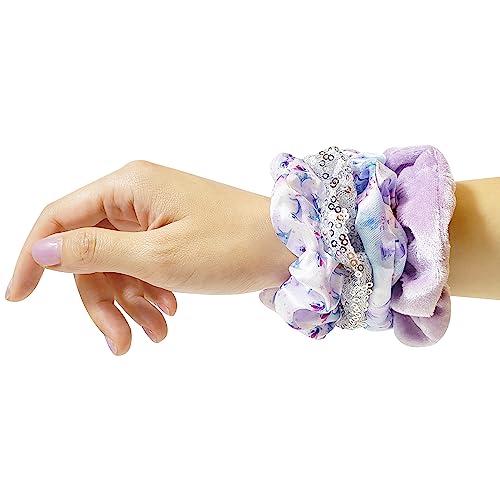 Frozen Princess Elsa Hair Accessory 5 Pcs Set - 1 Regular 9 inch Frozen Hairbrush & 4 Frozen Scrunchies - Detangling Brush & Elastic Hair Ties Ropes for Girls, Ages 3+ - color: Elsa 5 Piece Hair Accessories