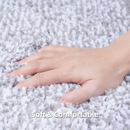 3 Piece Striped Bathroom Rug Set - U-Shaped Toilet Rug, Non-Slip Rubber Bottom, Ultra Soft Microfiber, Quick Dry - (Grey) - color: Light Grey