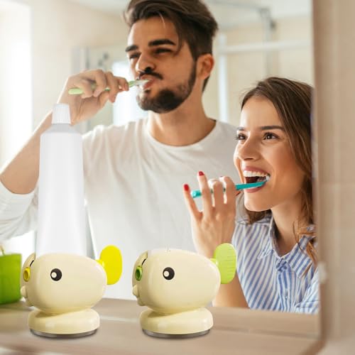 Cute Whale Toothpaste Squeezer,Suction Cup Manual Toothpaste Squeezer,Multifunction Manual Rotate Toothpaste Dispenser Bathroom Accessories Sets Products (Yellow) - color: Yellow