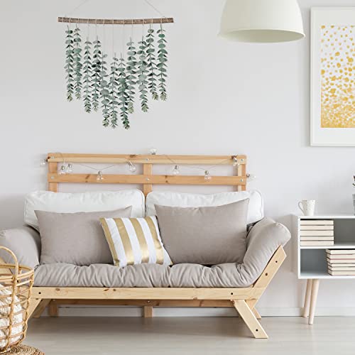 Sggvecsy 17.7‘’Eucalyptus Wall Hanging Artificial Eucalyptus Plant Fake Greenery Vine Boho Wall Decor for Apartment Bathroom Bedroom Kitchen Farmhouse Home Living Room Office Decorations - color: Color New