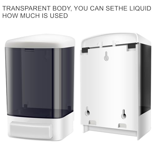 6-Pack Soap Dispenser Wall Mount 1000ml (33.8oz) –Commercial Heavy-Duty Plastic Liquid Dispenser for Soap,Shampoo, Hand Sanitizer– Manual Pump for Bathroom, Kitchen, Restaurant,Hotel (1000ml) - size: 6Pack-1000ml