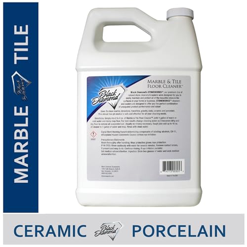 Black Diamond Stoneworks Marble & Tile Cleaner Gallon + Ultimate Grout Cleaner with Brush Quart (2-Pack) – Safe for Natural Stone, Deep Grout and Tile Cleaning to Restores Shine - size: 160 Fl Oz (Pack of 1)