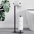 Kitsure Toilet Paper Holder Free Standing - Large Capacity Toilet Paper Holder for 4 Rolls, Rustproof Toilet Paper Stand with Non-Slip Stable Base, Brown, Medium - color: Brown, size: Medium - 1 Pack