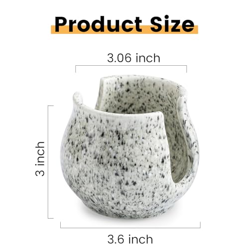 Zoeeker Sponge Holder for Kitchen Sink, Ceramic Dish Sponge Dish Rack Scrubby Caddy Kitchen Organizer Cute Sink Caddy Organizer, Farmhouse Decor, Speckled Glaze - color: Speckled Glaze, size: Barrel-type
