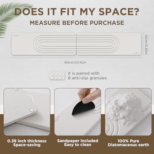 Faucet Mat for Kitchen Sink, Diatomite Stone Drying Sink Protectors, Bathroom Faucet Splash Guard, Quick Dry Water Absorbing, Non-Slip Tray for Kitchen Counter, White, 11.8" x 3.9" x 2pcs - color: White, size: 11.8" x 3.9"