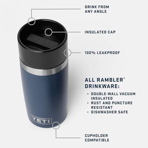 YETI Rambler 12 oz Travel Bottle, Stainless Steel, Vacuum Insulated with Leakproof Commuter Cap, Black Forest Green - color: Black Forest Green, size: 12 Ounces