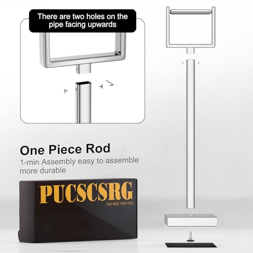 Silver Toilet Paper Holder Stand，Stainless Steel Toilet Paper Holder Free Standing，Stable Weighted Base Floor Tissue Roll Holder for Bathroom，Modern Pivoting Toilet Paper Stand - color: Silver