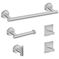 Tudoccy 5-Pieces Bathroom Hardware Set Brushed Nickel SUS304 Stainless Steel Round Wall Mounted - Includes 16" Hand Towel Bar, Toilet Paper Holder, 3 Robe Towel Hooks,Bathroom Accessories Kit - color: Brushed Nickel, size: 16 Inch 5 pcs