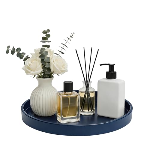 1 Pack 10" Bathroom and Vanity Tray, ABS Bathroom Counter Organizer, Coffee Table Decor for Perfume, Candles, Keys &More. Kitchen Countertop Organizer, Decorative Tray Soap Holder, Blue - color: Blue, size: 10"