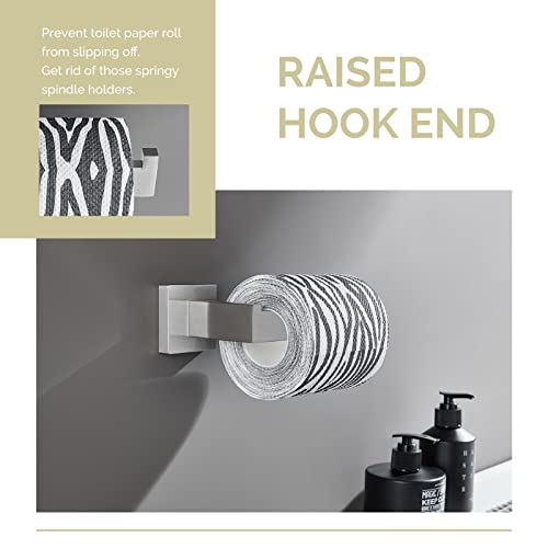 Toilet Paper Holder Brushed Nickel, Angle Simple SUS304 Stainless Steel Bathroom Tissue Holder, Open Arm Toilet Tissue Roll Hanger Wall Mount - color: Brushed Nickel