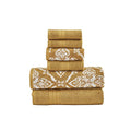 Modern Threads Amaris 6-Piece Reversible Yarn Dyed Jacquard Towel Set - Bath Towels, Hand Towels, & Washcloths - Super Absorbent & Quick Dry - 100% Combed Cotton, Gold - color: Golden Yellow, style: Bohemian