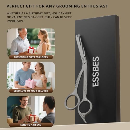 Beard Scissors with comb small mustache trimming eyebrow grooming kit