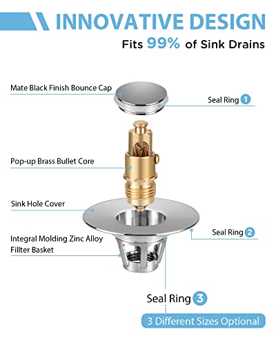 Bathroom Sink Stopper 2 Pack, Bathroom Sink Drain Strainer, Revolutionary Bathroom Accessories and Essentials (Chrome) - color: Chrome, size: 2 Pack