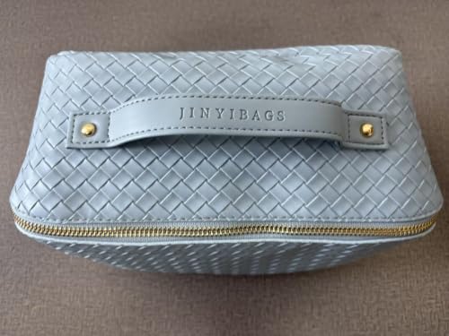 Travel Makeup Bag – Large Cosmetic Organizer with Waterproof PU Leather, Smooth Double Zipper & Tear-Resistant Lining, Toiletry Pouch for Women (Ice) - color: 03-Ice