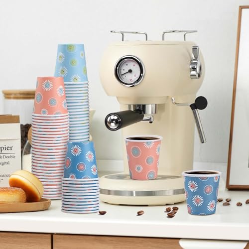 SIUQ 300 Pack 3 oz Paper Cups, Disposable Bathroom Cups, Small Mouthwash Cup, Hot/Cold Beverage Drinking Cups, Mini Paper Cups for Bathroom, Birthday Party, Travel, Events, Picnic, BBQ (Daisy) - color: Daisy 3oz-300 pack